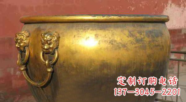 郴州寺庙水缸铜雕 (2)