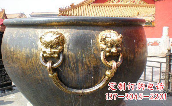 郴州寺庙水缸铜雕 (3)