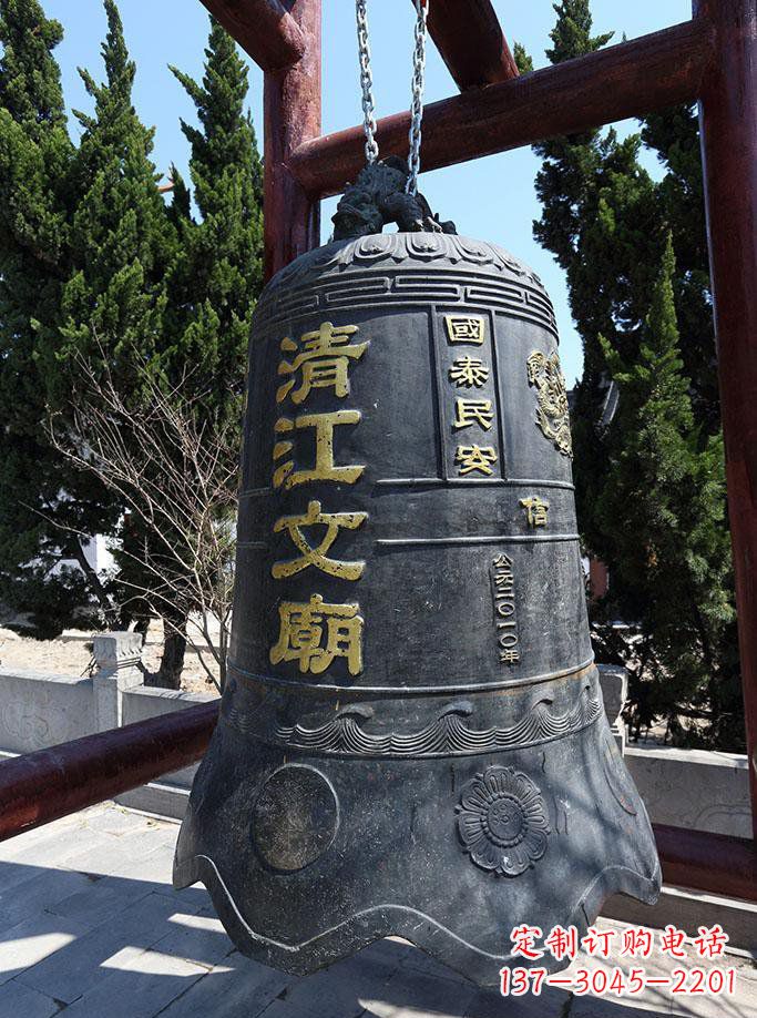 郴州寺庙铜钟雕塑 (5)