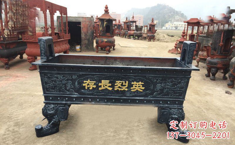 郴州寺庙香炉铜雕 (4)