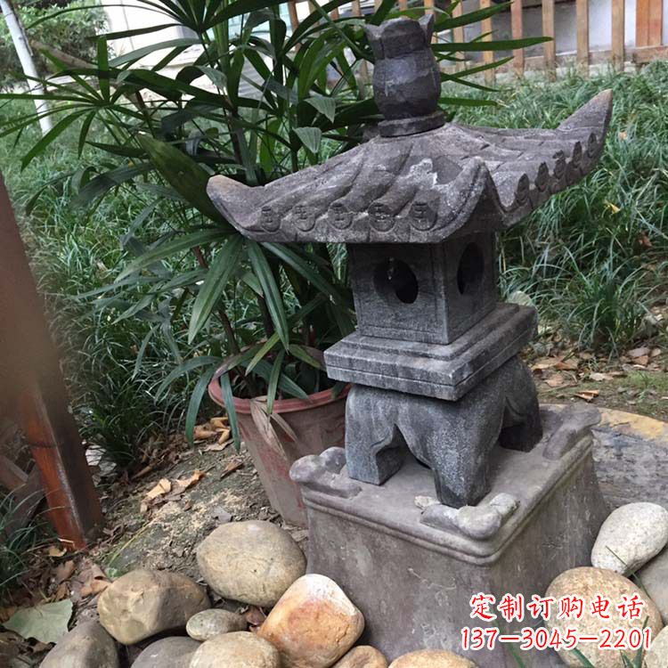 郴州寺庙园林青石做旧仿古石灯