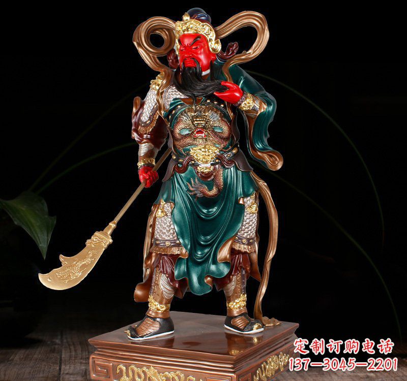 郴州铜雕彩绘关公