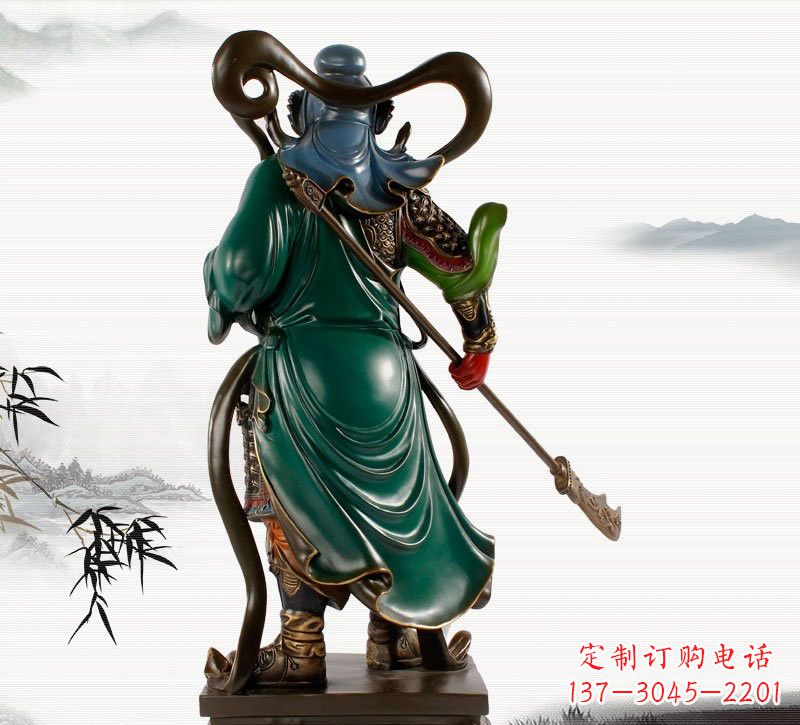郴州铜雕彩绘武财神关公