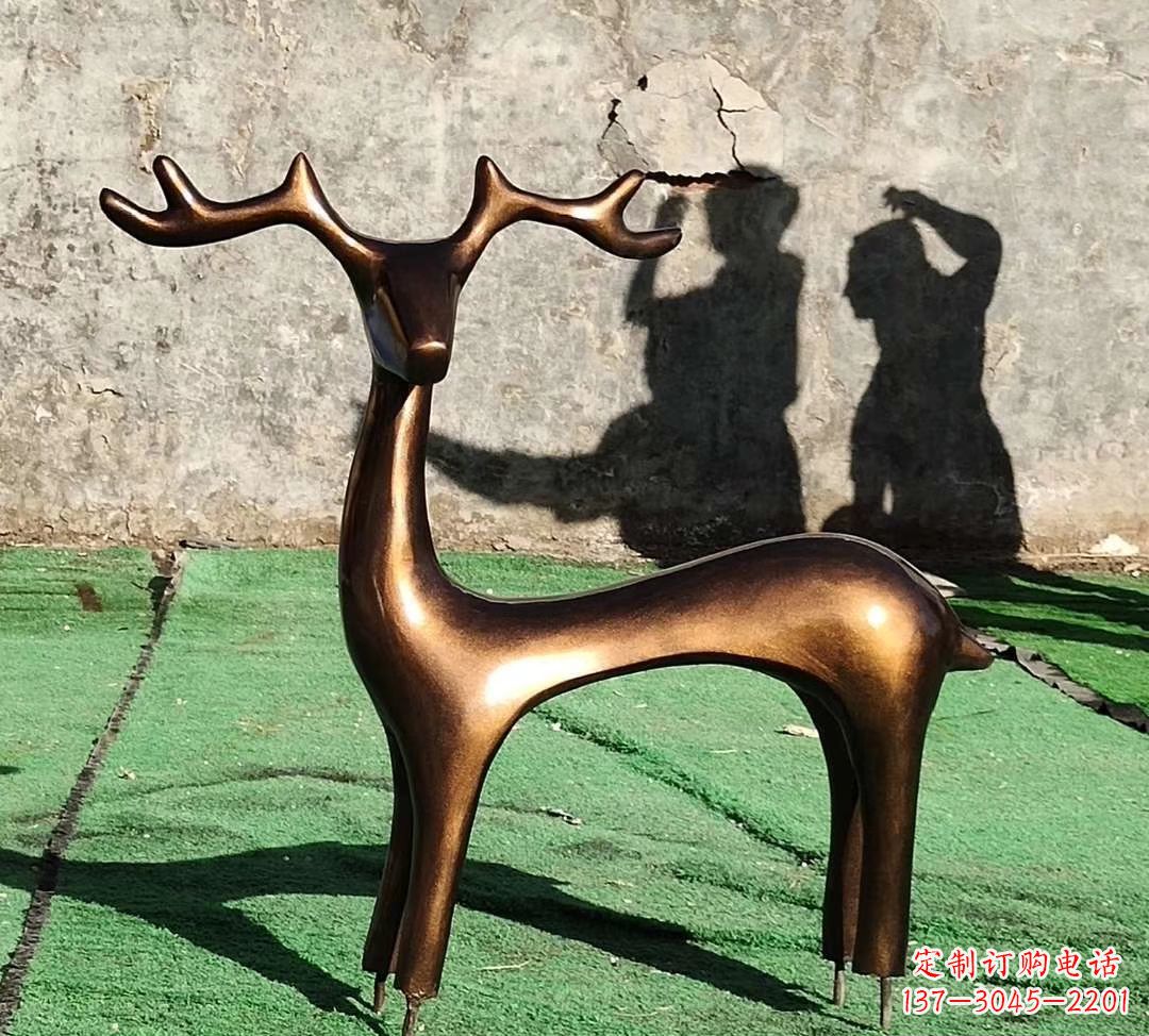 郴州铜雕抽象小鹿雕塑