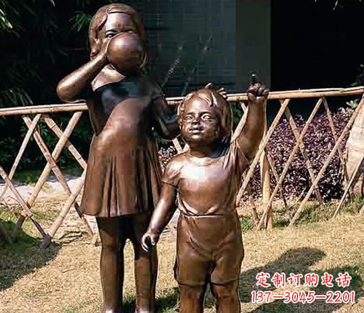 郴州铜雕吹气球儿童