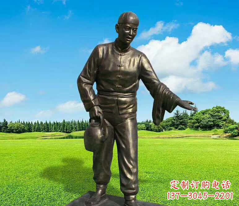 郴州铜雕店小二人物雕塑1