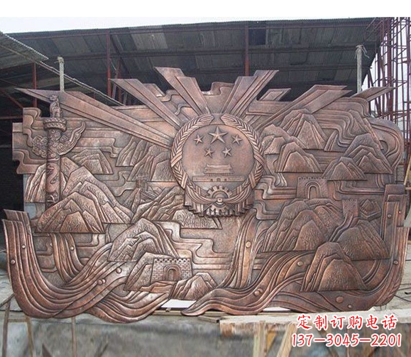 郴州铜雕广场军人壁画雕塑摆件