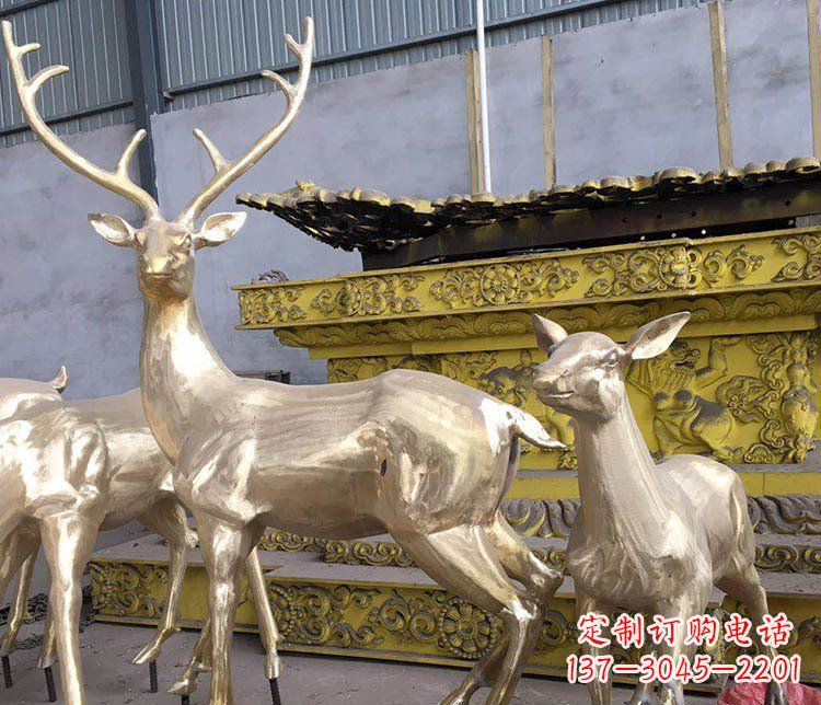 郴州铜雕户外动物小鹿雕塑