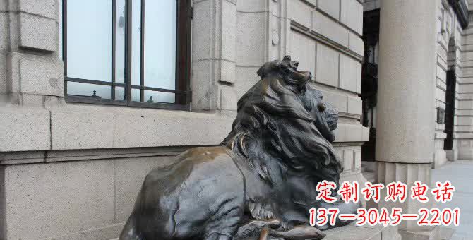 郴州铜雕汇丰卧姿狮子