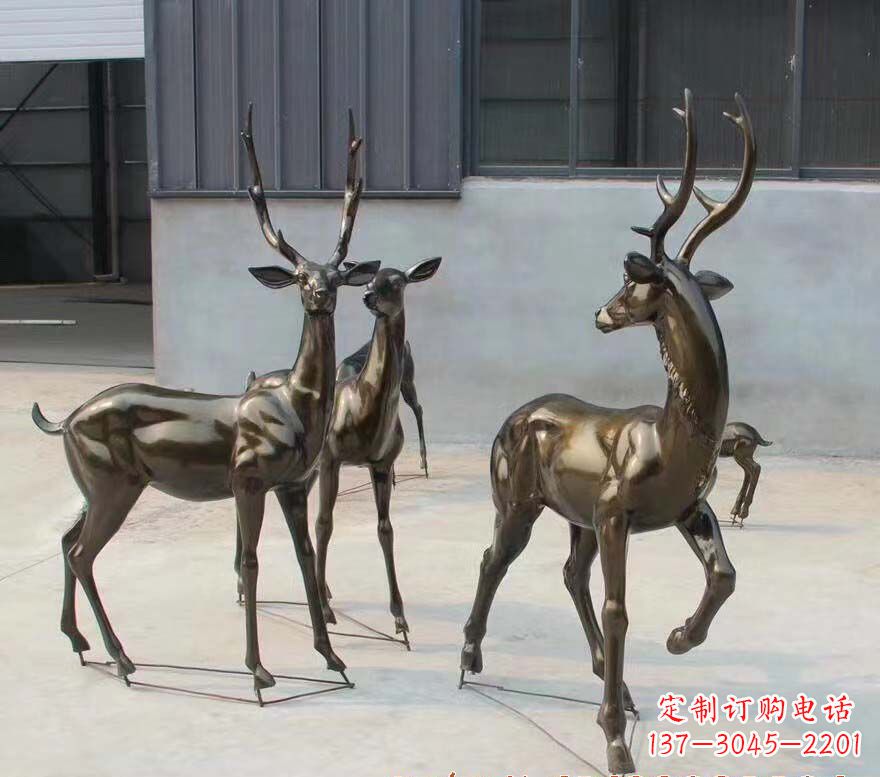 郴州铜雕鹿群雕塑