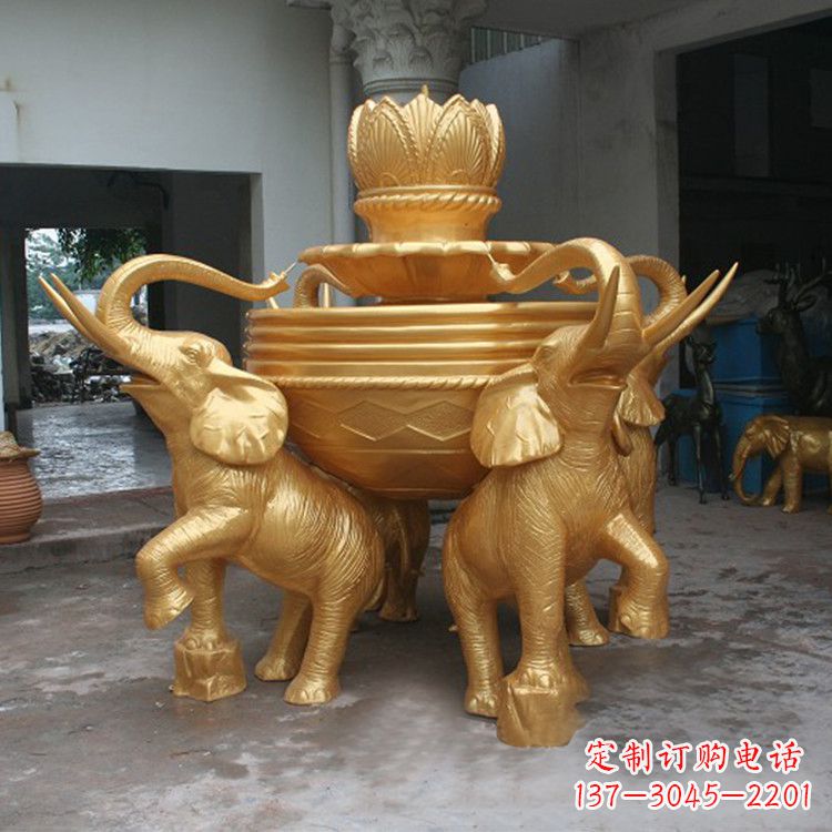 郴州铜雕喷水大象雕塑