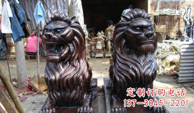 郴州铜雕狮子公司门口雕塑 (2)