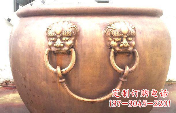 郴州铜雕水缸寺庙景观雕塑_1