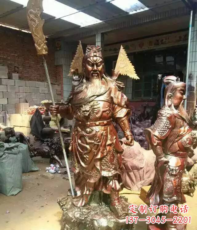 郴州铜雕武财神持刀关公雕塑