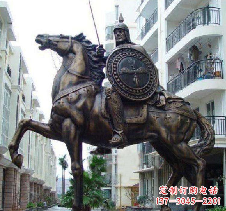 郴州铜雕西方骑马的人物