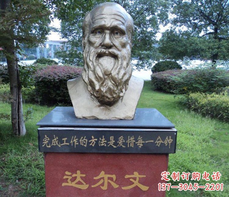 郴州铜雕校园达尔文肖像雕塑