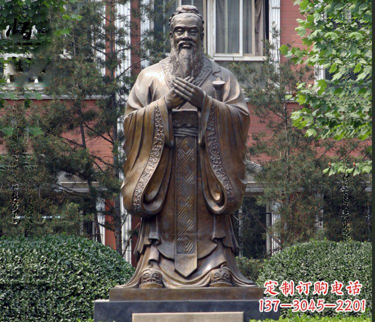 郴州铜雕学校孔子圣人雕塑摆件 (2)
