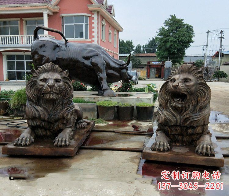 郴州铜雕银行门口狮子雕塑摆件