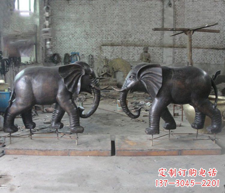 郴州铜雕园林动物大象雕塑 (2)
