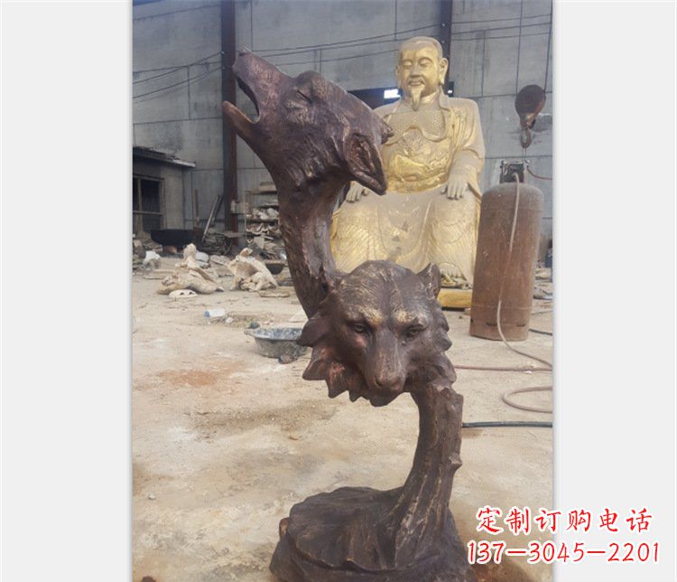 郴州铜雕园林金钱豹动物雕塑