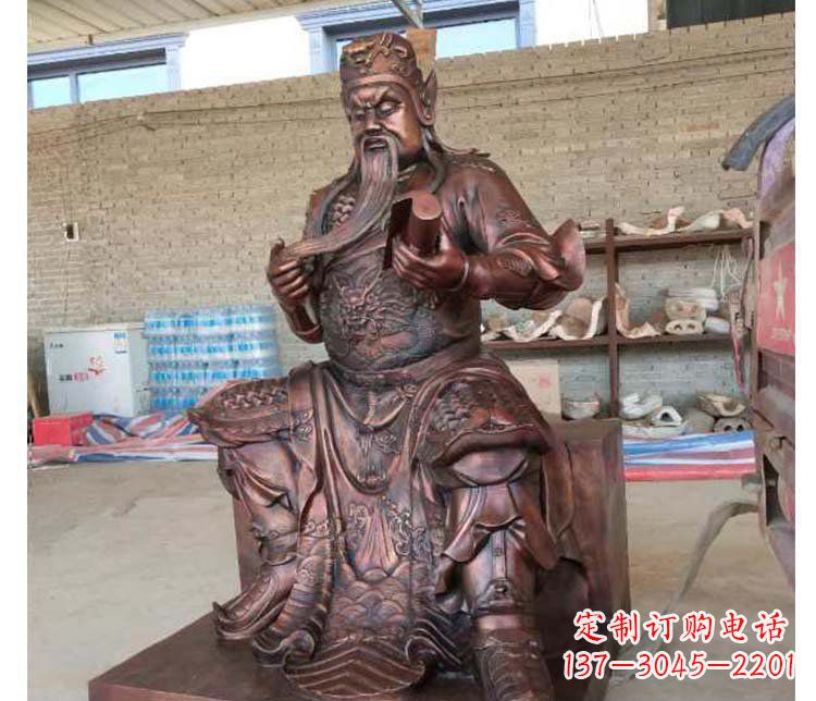 郴州铜雕镇宅关公寺庙神像雕塑摆件 (3)