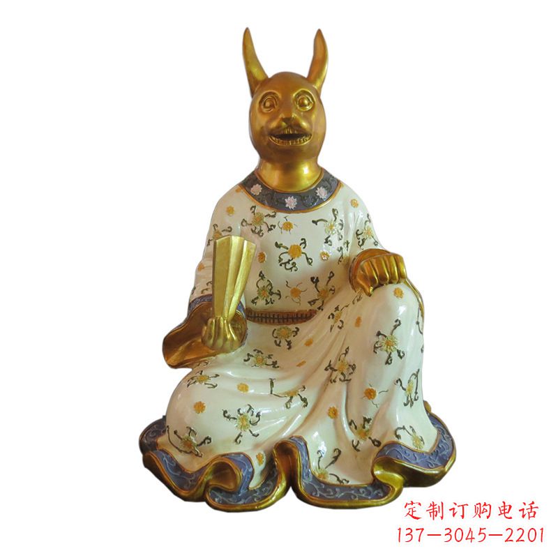 郴州兔-玻璃钢彩绘生肖雕塑