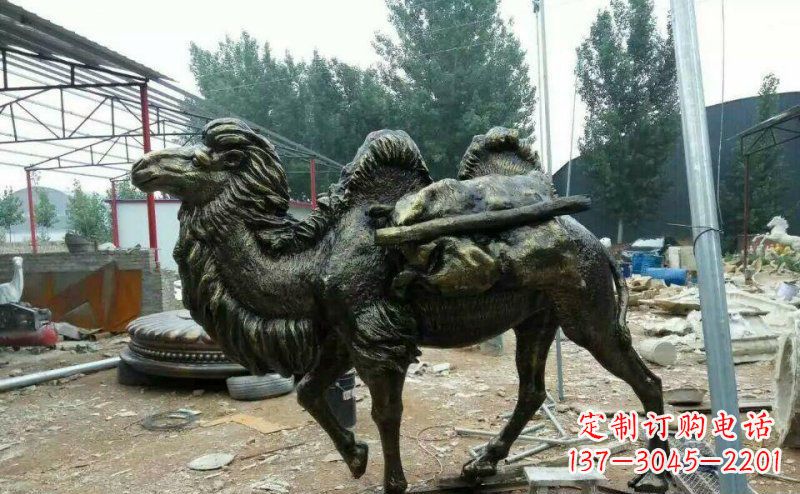 郴州驮着东西的骆驼铜雕
