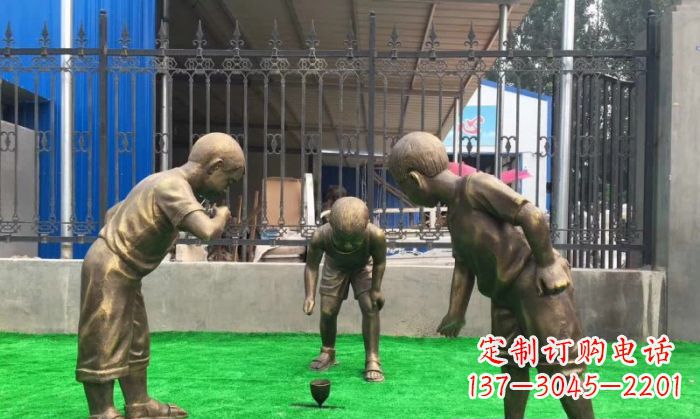 郴州玩陀螺儿童铜雕