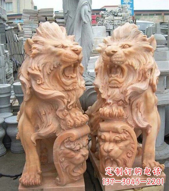 郴州晚霞红盾牌欧式狮子