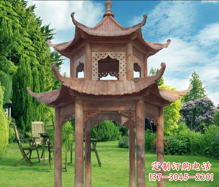郴州晚霞红公园建筑凉亭