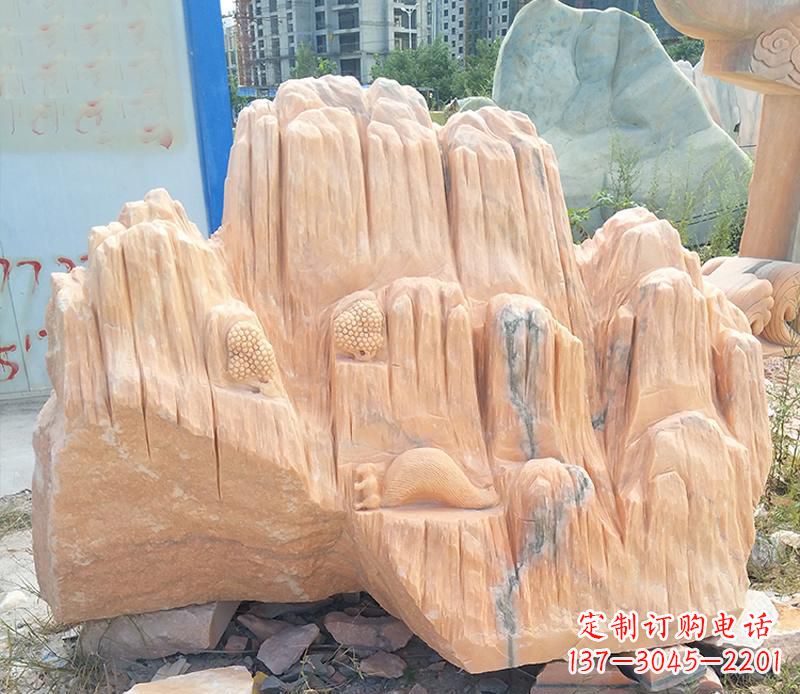 郴州晚霞红景观假山雕塑