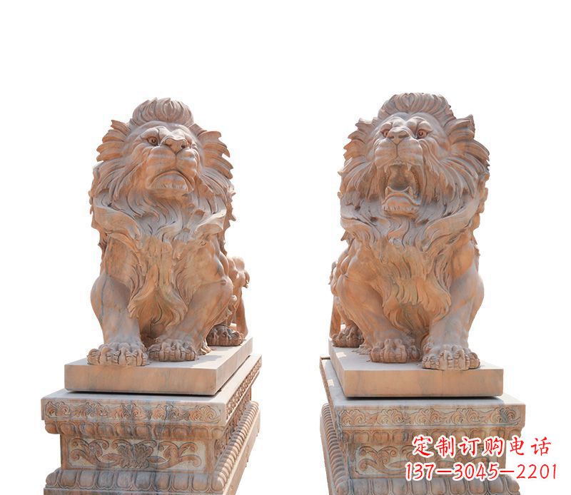 郴州晚霞红欧式狮子雕塑