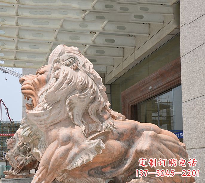 郴州晚霞红欧式狮子石雕 (3)