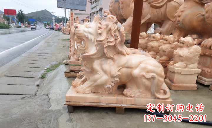 郴州晚霞红狮子雕塑