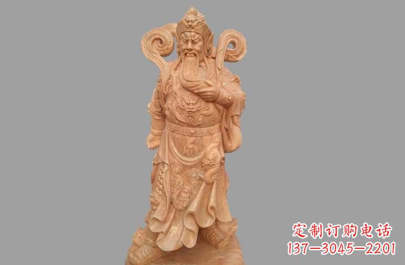 郴州晚霞红武财神关公雕像