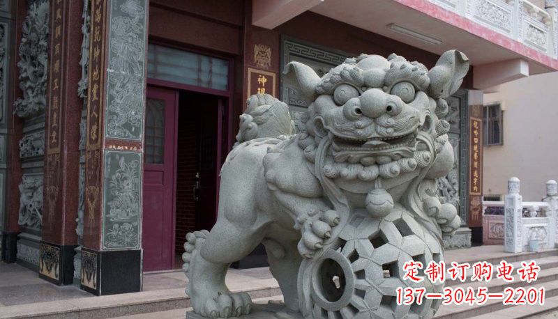 郴州网球狮石雕南方狮子雕塑