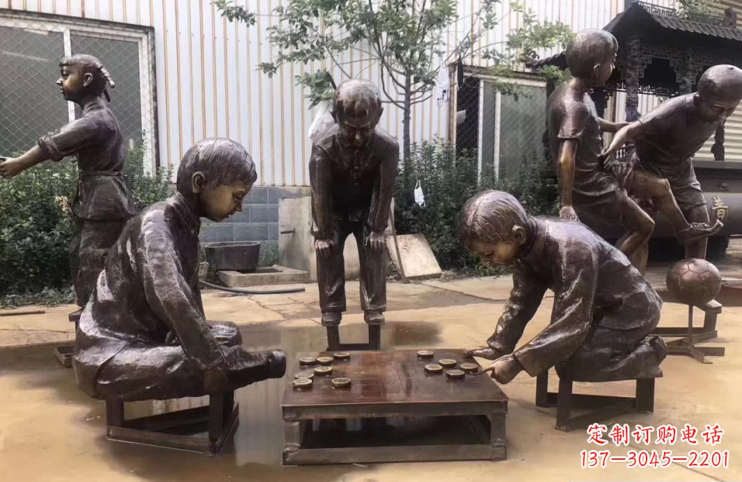 郴州下象棋儿童铜雕