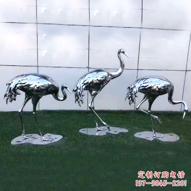 郴州仙鹤镜面不锈钢雕塑