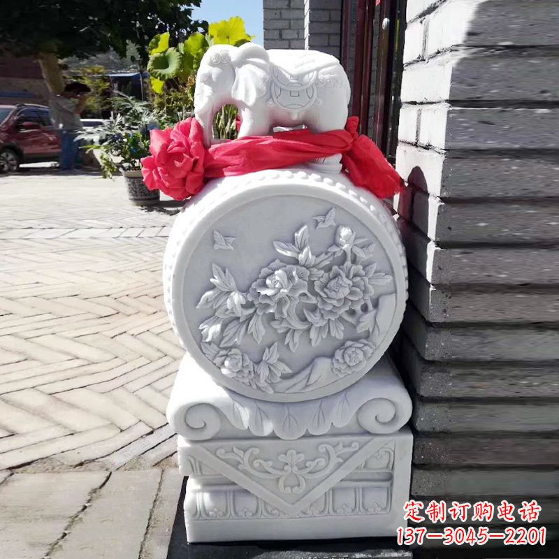 郴州仙鹤石雕门墩