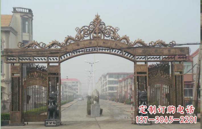 郴州小区不锈钢门口牌坊雕塑