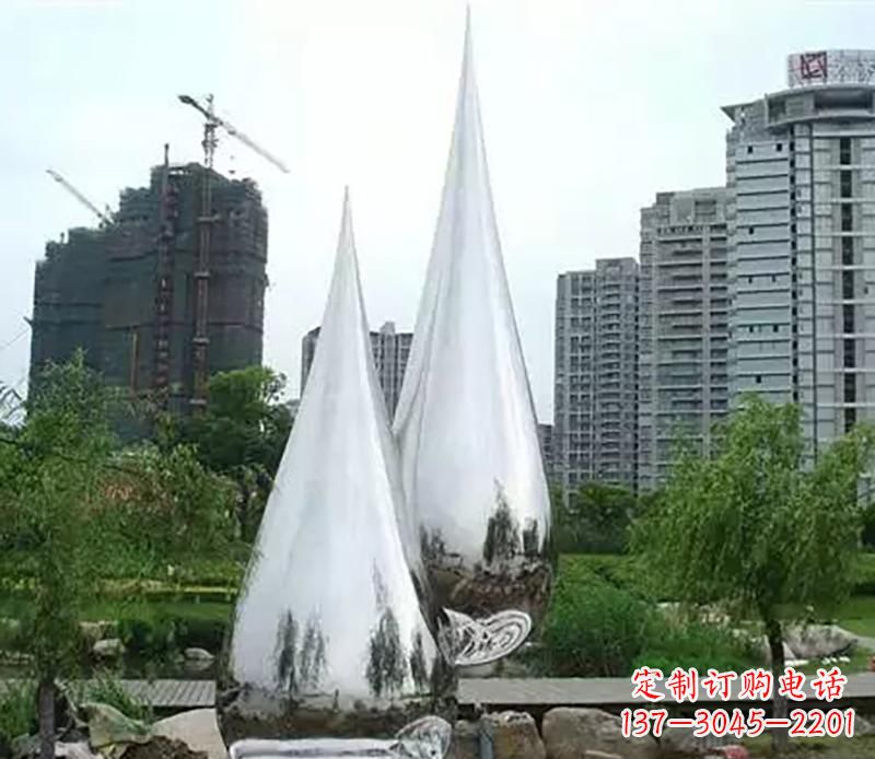 郴州小区不锈钢水滴雕塑