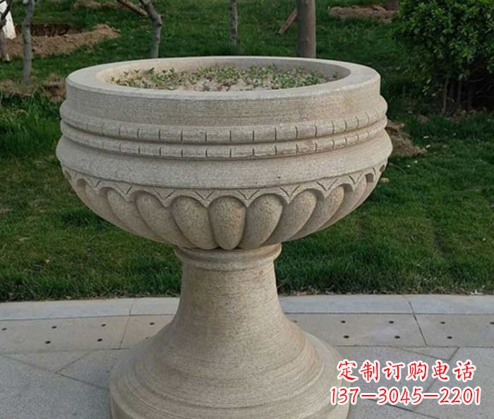 郴州小区大理石花盆摆件石雕