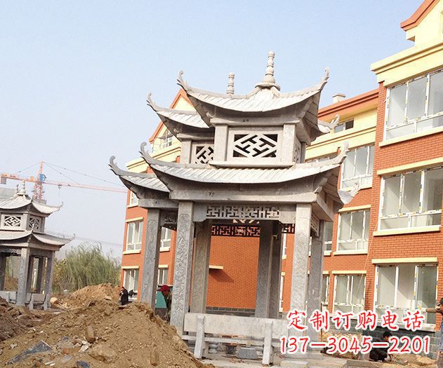 郴州小区景观大理石凉亭石雕