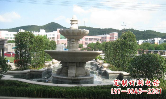 郴州小区景观大理石喷泉石雕 (2)
