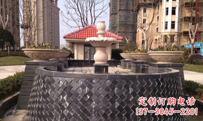 郴州小区景观大理石喷泉石雕 (3)