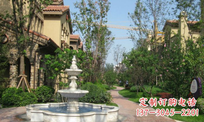 郴州小区景观大理石喷泉石雕 (5)