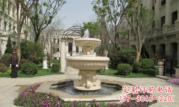郴州小区景观大理石喷泉石雕 (7)