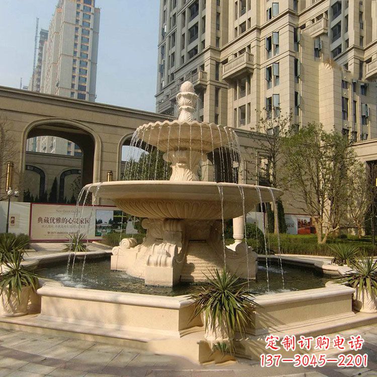 郴州小区庭院石雕欧式喷泉