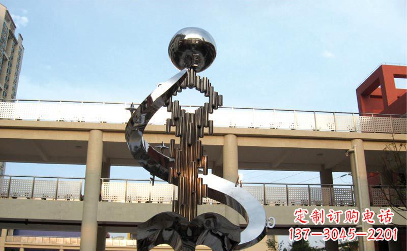 郴州校园不锈钢抽象钥匙和书籍雕塑