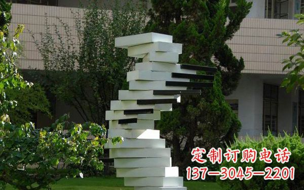 郴州校园不锈钢书本雕塑222